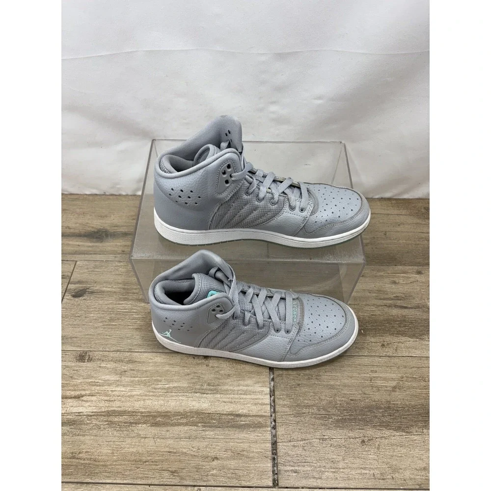 Nike Air‎ Jordan Flight 45 High Wolf Grey Green Glow Kids 6.5Y 828237-041